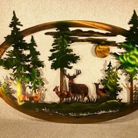 Retro Animal Forest Metal Wall Art Decor Wall Sculpture Office Home Wall Decorations Style 1