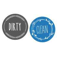 2Pcs Clean Dirty Dishwasher Magnet Sign Easy Read Non-Scratch Magnetic Indicator Round