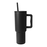 40oz Insulated Tumbler Stainless Steel Drink Cup with Handle and Straw Lid Black