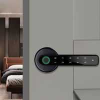 Fingerprint Door Lock APP/Biometric/Passcode/Key Entry Lock Smart Bluetooth Door Knob Handle for Home Room Black