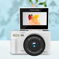 4K Digital Camera WiFi Vlogging Camera with 180 Degree Flip Screen White