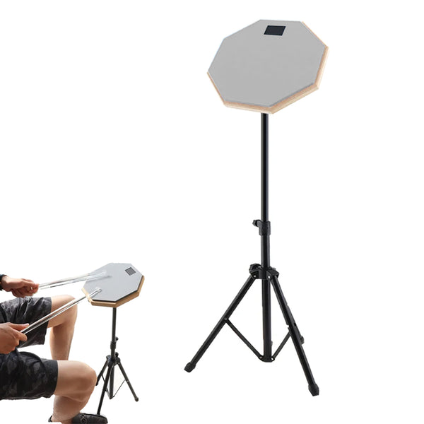 Silent Practice Drum Pad Set Dumb Drum with Drum Stand for Beginners Gray