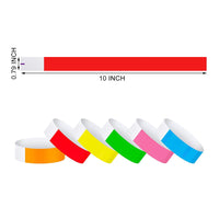 600Pcs Adhesive Paper Wristbands Neon Colored Water-Resistant Hand Bands for Events Party Concert