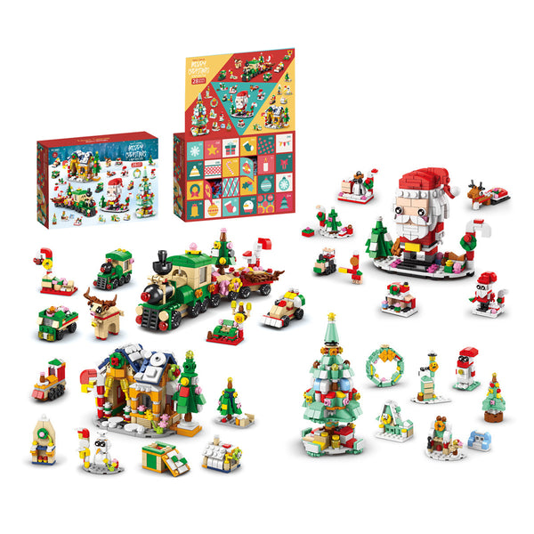 24 Days Christmas Advent Calendar Countdown Calendar Kids Christmas Building Blocks Playsets Blind Box Xmas Gift Style 3