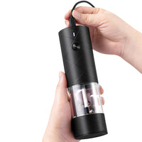 Electric Grinder for Salt Pepper Rechargeable Automatic Pepper Mill Shaker Black