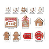 12Pcs Wooden Gingerbread Man Ornaments Christmas Tree Hanging Pendants Xmas Party Decor