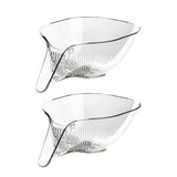 2Pcs MultiFunctional Drain Baskets with Spout Kitchen Sink Drain Basket Transparent