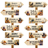 12Pc Set Halloween Arrow Signs Pumpkin Trick or Treat Party Decoration