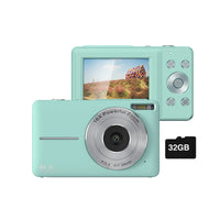 16X Zoom Digital Camera with 32GB Card 1080P Mini Video Camera for Teens Kids Green