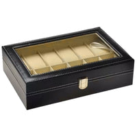 PU Leather Display Storage Box Watch Organizer Case Jewelry Showcase