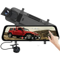 2-Channel Touch Screen Dash Cam 1080P Front Rear View Mirror Camera with 64GB TF Card