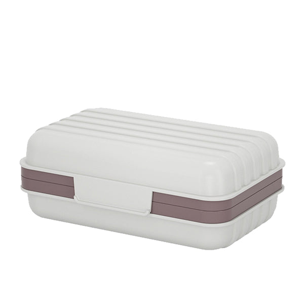 Travel Soap Dish with Lid Portable Draining Soap Holder Soap Case White