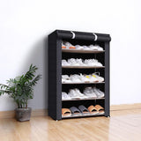 Shoes Rack with Cover Large Shoe Shelf Black