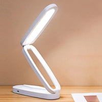 Foldable LED Desk Lamp Touch Dimmable Table Lamp Rechargeable Portable Reading Lamp for Office Home White