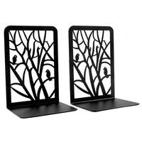 2Pcs Metal Bookends Decorative Book Ends for Shelves Book Holders Style 3