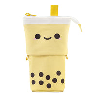 Telescopic Standing Pencil Case Cute Telescopic Pen Bag Yellow