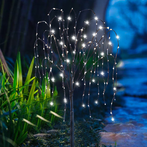 LED Solar Willow Tree Lights Outdoor Garden Decorative Light White