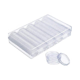 100Pcs Clear Plastic Coin Round Capsules with Storage Organizer and Foam Gasket for Coin Collection