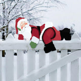 Santa Claus Fence Peeker Decoration Outdoor Garden Fence Sign Christmas Decor