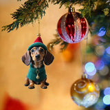 7Pcs Dachshund Dog Christmas Ornaments Xmas Tree Decor