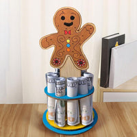 Christmas Money Holder Ornament with 10 Holes Wooden Xmas Tree Table Decoration Gingerbread Man