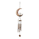 Solar Powered Wind Chimes LED Lights Hanging Decorative Light Garden Yard Outdoor Decor Moon Style