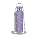 500ML Studded Bling Insulated Bottle Glitter Water Bottle Thermal Kettle Purple