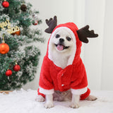 Christmas Reindeer Clothes for Pet Dog Thermal Sweatshirt Xmas Decoration