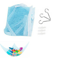 Hanging Wall Toy Hammock Mesh Net Kid Toys Storage Organizer for Stuffed Animals Blue