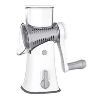 5-in-1Rotary Vegetable Chopper with Handle Hand Crank  Fruit Shredder Kitchen Gadget White