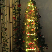 Christmas Ladder Lights with Climbing Santa Claus USB LED Light Xmas Tree Decorations