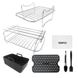 Stainless Steel Air Fryer Racks Set Compatible with Ninja DZ201 DZ401 Air Fryer Accessories Style 2