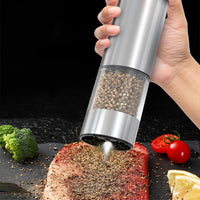 2Pcs Set Automatic Grinders Electric Salt and Pepper Shakers with 6 Adjustable Coarseness