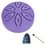 6-Note Rain Drum for Outside Garden Mini Steel Tongue Drum Instrument Purple