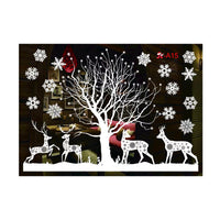 6-Style Christmas-Themes Window Stickers Xmas Decal Shop Xmas Party Wall Decor