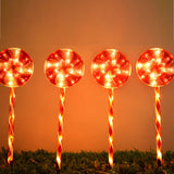 4-in-1 Solar Lollipops Light Candy Lights Christmas Outdoor Garden Lawn Light