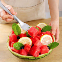 2Pcs 2-in-1 Fruit Cutter Watermelon Fork Slicer Cutter Slicer Tool