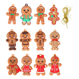 12Pcs Gingerbread Man Decoration Christmas Tree Hanging Pendants Style 4