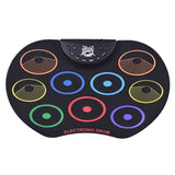 9-Pad Electronic Drum Set Portable Roll-Up Colorful Drum Pad