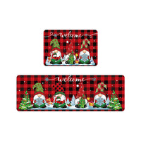 2Pcs Set Christmas Kitchen Door Mat Anti-Slip Floor Mat for Bathroom Home Styel 1