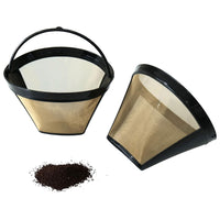 2Pcs Cone Coffee Filters Basket Replacement Reusable Coffee Filter Mesh Basket