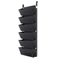 6-Pockets Vertical Plant Grow Bag Wall Hanging Garden Planter Black