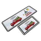 2 Pieces Set Christmas Kitchen Floor Mats Non-Slip Backing Kitchen Mat Xmas Decor Style 3