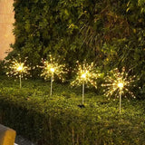 2Pcs Solar Powered Garden Light DIY Decorative LED Lights Home Yard Pathway Decor Warm White