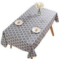 Moroccan Pattern Tablecloth Rectangle Dining Table Cover Christmas Party Decor Grey