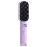 Cordless Hair Straightener Brush Portable Negative Ion Hair Straightening Comb Purple