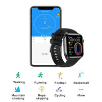 Smart Watch Fitness Tracker Heart Rate Sleep Monitor Water Resistant Sports Watch for Android iOS Black