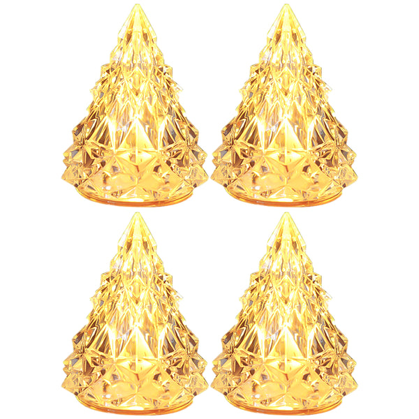 4Pcs Iceberg Shape Table Lamp Battery Powered Pyramid Decorative Night Lamp Home Decor