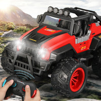 Kids RC Cars Remote Control Toys Car 2.4 GHz LED Light Off Road Car Red