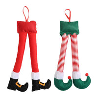 2Pcs Christmas Santa Legs Ornament Decorations Christmas Tree Hanging Pendants Xmas Vehicle Trunk Decor